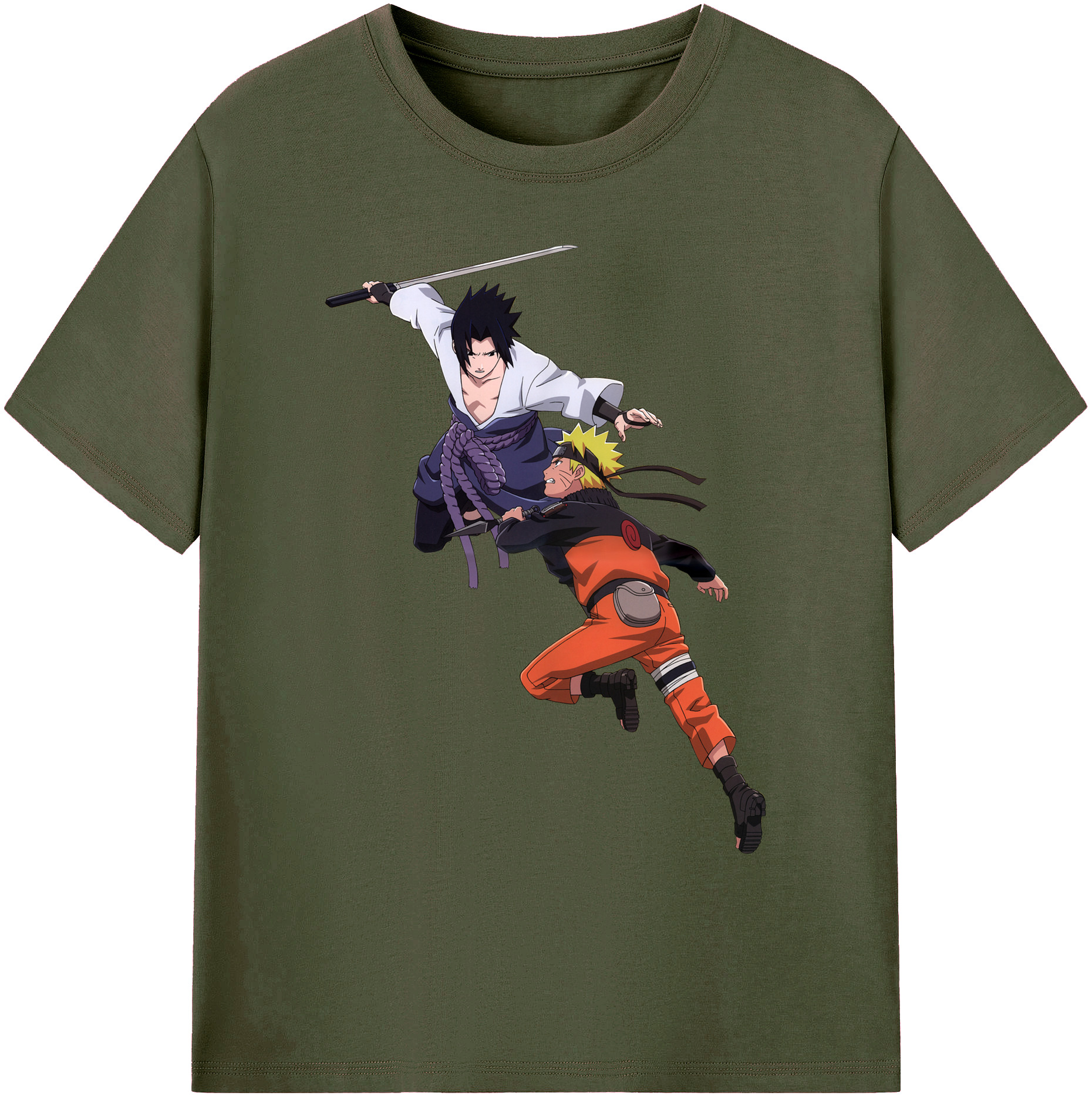 （画像用） NARUTO -ナルト- うちは サスケ Uchiha Sasuke 綿100％ メンズ半袖Tシャツ｜肌触りやわらか＆通気性